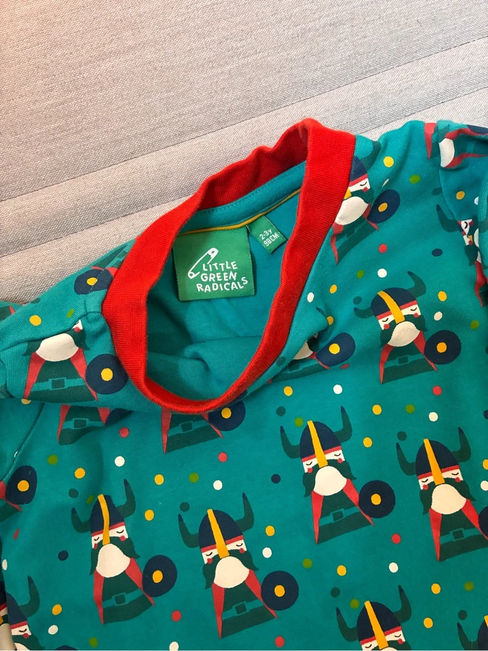 Little Green Radicals Viking Print Pajama Set, Size 2-3 Years